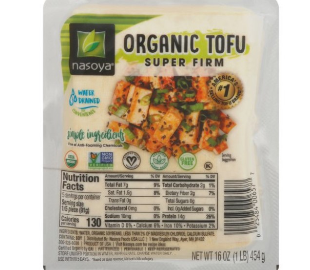 Vegan Meat Substitute Brands: Nasoya Organic Super Firm Tofu 16 oz