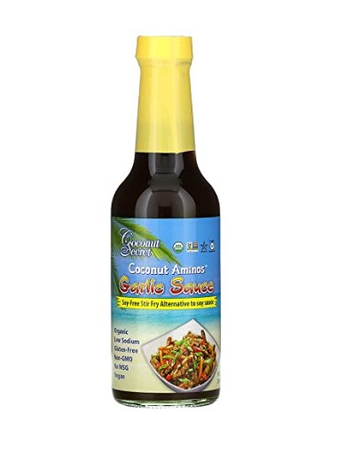 Vegan Soy Sauce Substitute: Coconut Secret Coconut Aminos Garlic Sauce