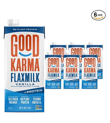 Vegan Substitute for Evaporated Milk: Good Karma Vanilla Flaxmilk +Protein